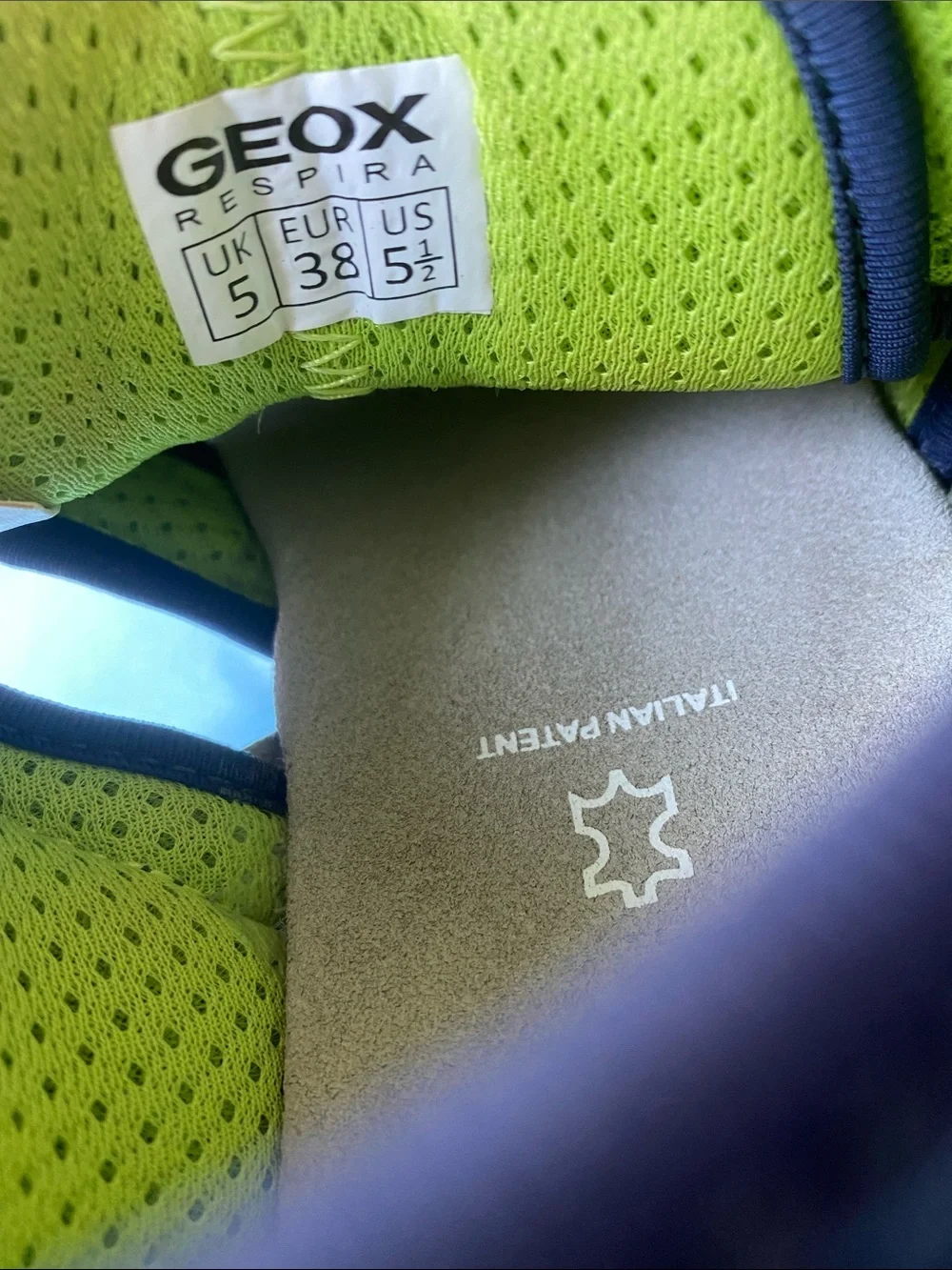 Geox Respira Navy and Lime Kids Sport Sandals